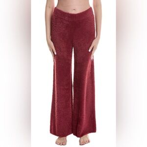 PJ Salvage Plush Pajama Lounge Pants Size Medium Soft Faux Fur Red